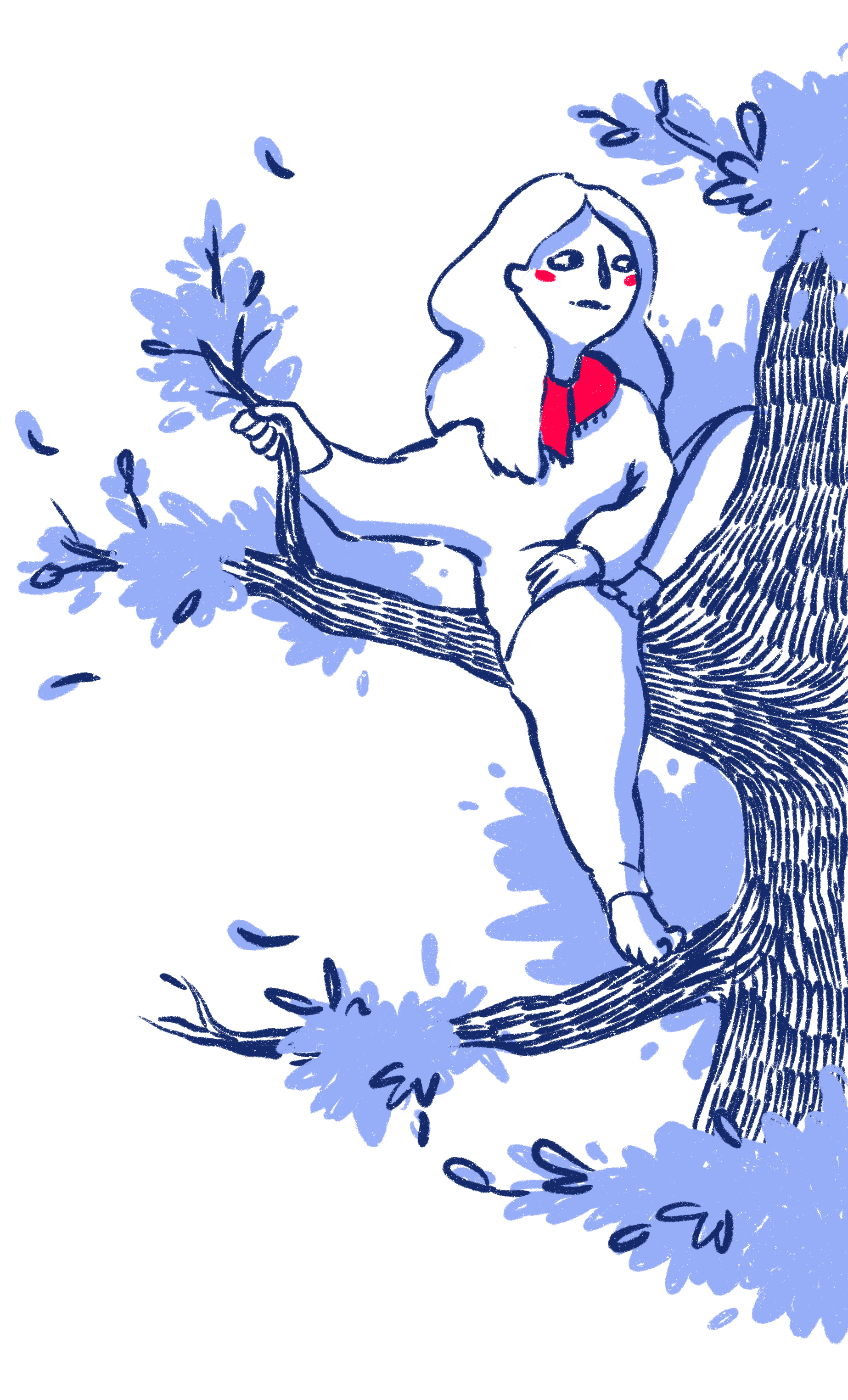 femme sur une branche